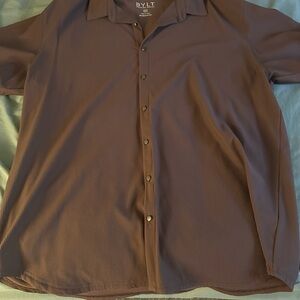 BYLT Basics Men's Casual Button Down Shirt - Brown